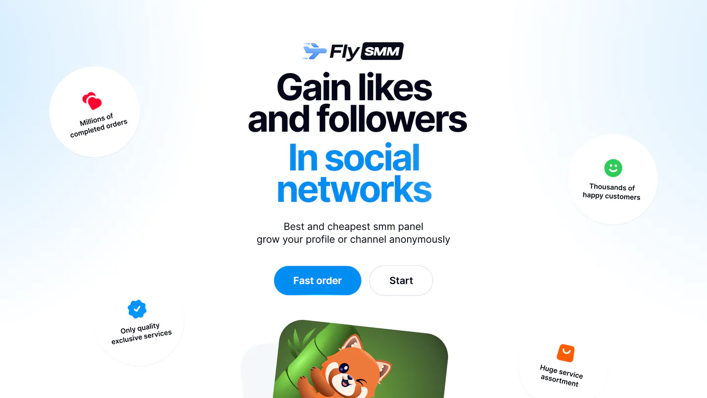 Die Startseite von FlySMM unter flysmm.com, aufgenommen am 11. Sept. 2026