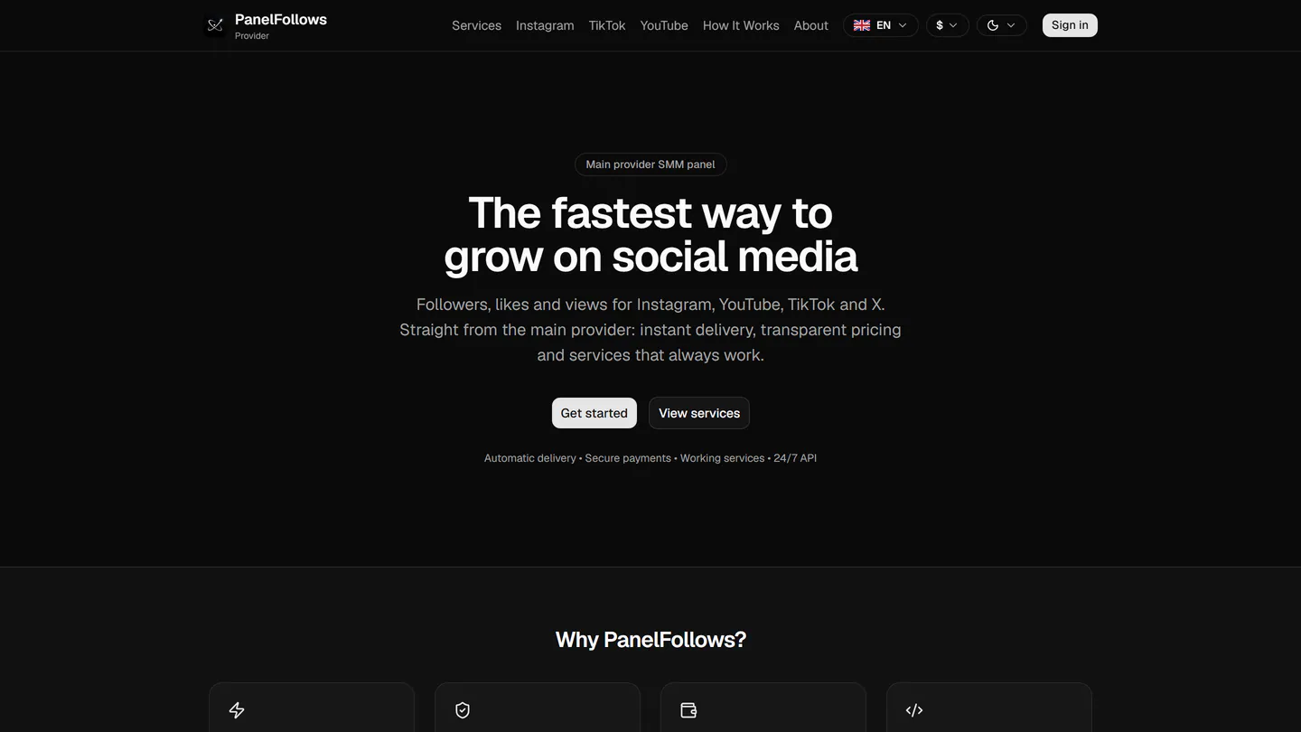 panelfollows.com adresindeki PanelFollows ana sayfası, 11 Eyl 2026 tarihinde alınan görüntü