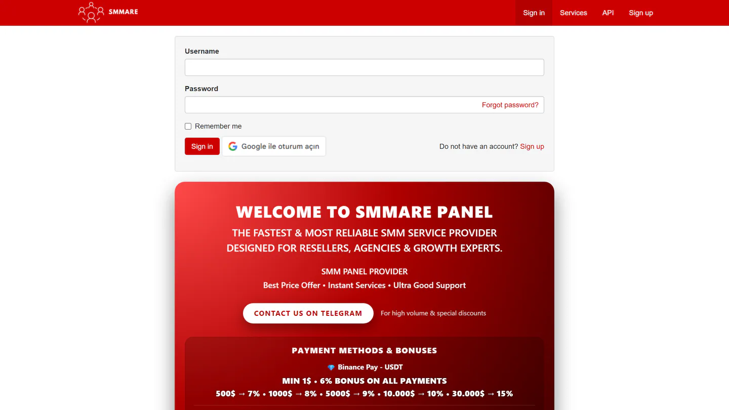 Die Startseite von SMMARE unter smmare.com, aufgenommen am 11. Sept. 2026