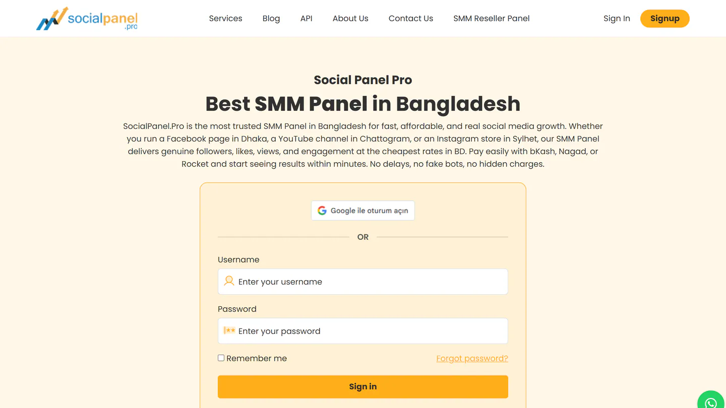 الصفحة الرئيسية لـSocialPanel.pro على socialpanel.pro، كما التقطناها في 11 سبتمبر 2026